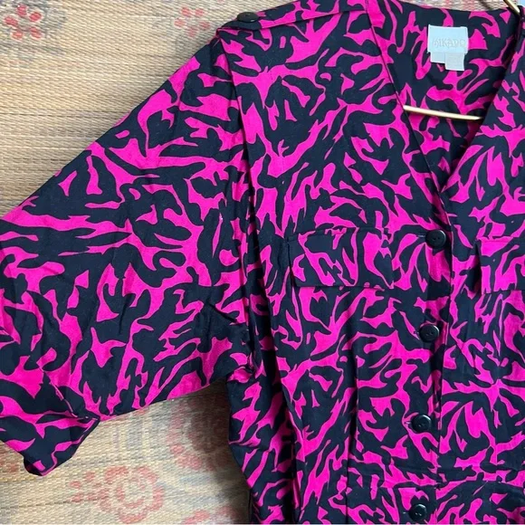 1980’s Funky Patterned Midi Dress - Picture 5 of 7